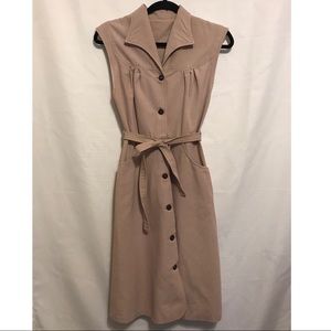 Vintage khaki flattering retro dress